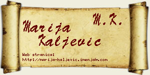 Marija Kaljević vizit kartica